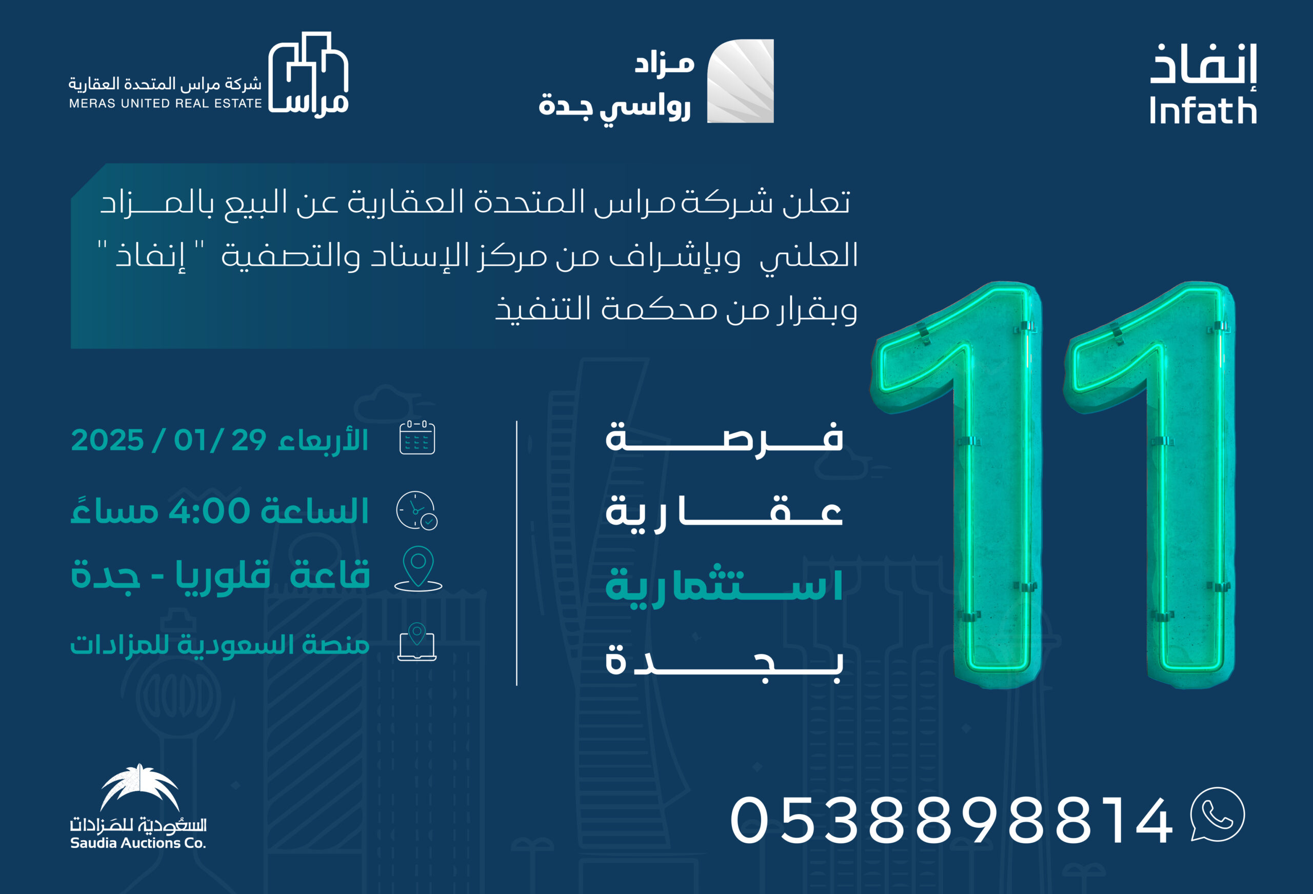 Read more about the article 11فرص عقارية بمزاد رواسي جدة