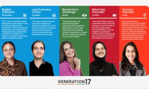 Samsung and the United Nations Development Programme Welcome Five New Young Leaders to Generation17 From ocean conservation and sustainability to health equity and education, young changemakers are driving innovative solutions to advance the Global Goals