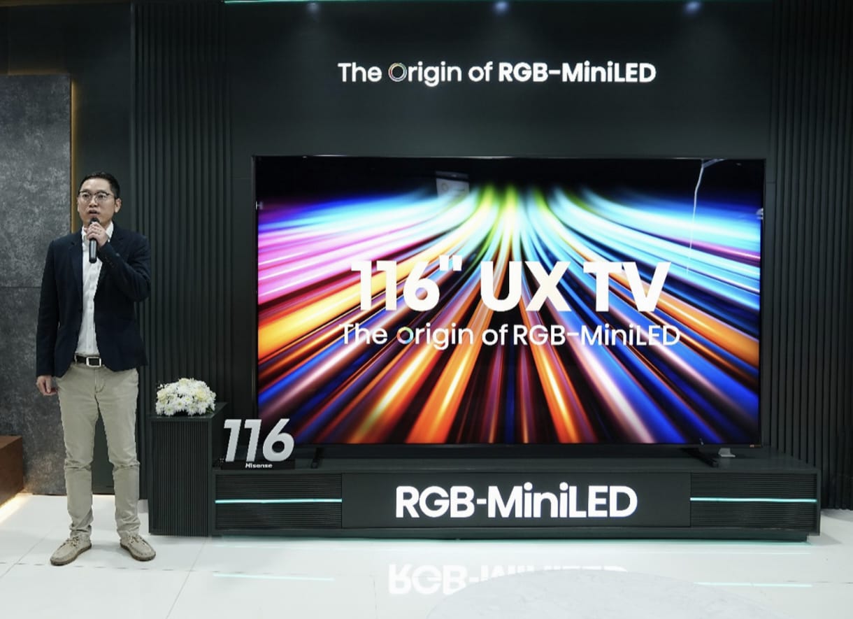 You are currently viewing هايسنس تكشف عن أكبر تلفزيون في المملكة العربية السعودية شاشة RGB-MiniLED UX بحجم 116 بوصة “شاهد ما لا يُرى: أصل تقنية RGB-MiniLED” في عرض حصري بالرياض