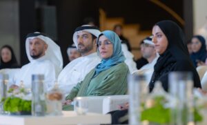 Sultan bin Ahmed Al Qasimi and Jawaher Al Qasimi attend the first Global Children and Youth Film Congress
