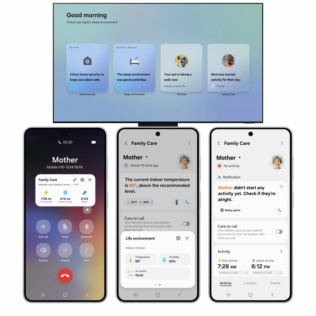 You are currently viewing Samsung Elevates Experiences to Care for Users and Their Families with SmartThings Update  Enhanced SmartThings Family Care provides more thoughtful support for families living apart   Galaxy Now Brief integrates Home Security, Family Care and Pet Care and expands to TVs and Family Hub refrigerators